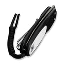 CIVIVI Purr Flipper & Slip Joint Knife Black & White G10 Handle (1.83" Stonewashed Nitro - V Blade) C25054 - 2, With 1PC Black Lanyard - CIVIVI
