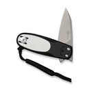CIVIVI Purr Flipper & Slip Joint Knife Black & White G10 Handle (1.83" Stonewashed Nitro - V Blade) C25054 - 2, With 1PC Black Lanyard - CIVIVI