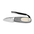 CIVIVI Purr Flipper & Slip Joint Knife Gray & Ivory G10 Handle (1.83" Satin Finished Nitro - V Blade) C25054 - 1, With 1PC Black Lanyard - CIVIVI