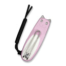 CIVIVI Purr Flipper & Slip Joint Knife Powder Pink & White G10 Handle (1.83" Satin Finished Nitro - V Blade) C25054 - 4, With 1PC Black Lanyard - CIVIVI