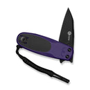 CIVIVI Purr Flipper & Slip Joint Knife Purple & Black G10 Handle (1.83" Black Stonewashed Nitro - V Blade) C25054 - 3, With 1PC Black Lanyard - CIVIVI