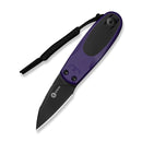 CIVIVI Purr Flipper & Slip Joint Knife Purple & Black G10 Handle (1.83" Black Stonewashed Nitro - V Blade) C25054 - 3, With 1PC Black Lanyard - CIVIVI