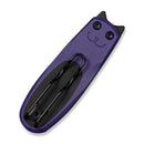CIVIVI Purr Front Flipper Knife Purple & Black G10 Handle (1.83" Black Stonewashed Nitro - V Blade) C25054 Sample2 - CIVIVI