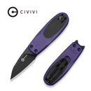 CIVIVI Purr Front Flipper Knife Purple & Black G10 Handle (1.83" Black Stonewashed Nitro - V Blade) C25054 Sample2 - CIVIVI