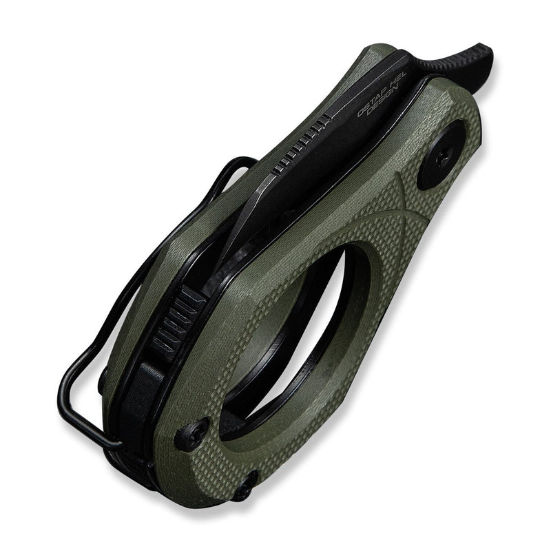 CIVIVI Pyrus Slip Joint Utility Knife OD Green G10 Handle (0.65" Black Stonewashed 14C28N Blade) C23038 - 4