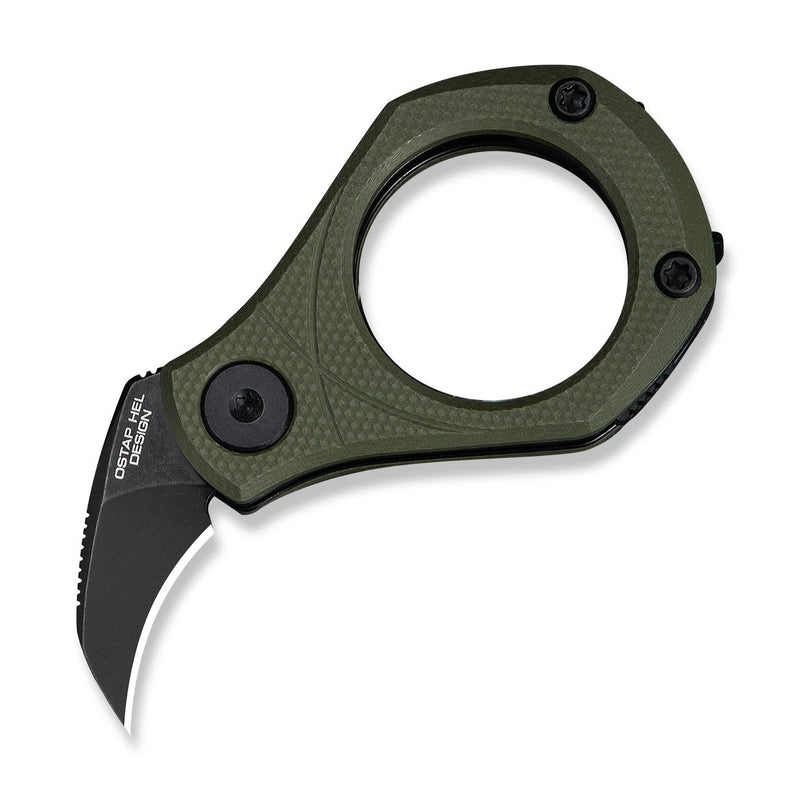 CIVIVI Pyrus Slip Joint Utility Knife OD Green G10 Handle (0.65" Black Stonewashed 14C28N Blade) C23038 - 4