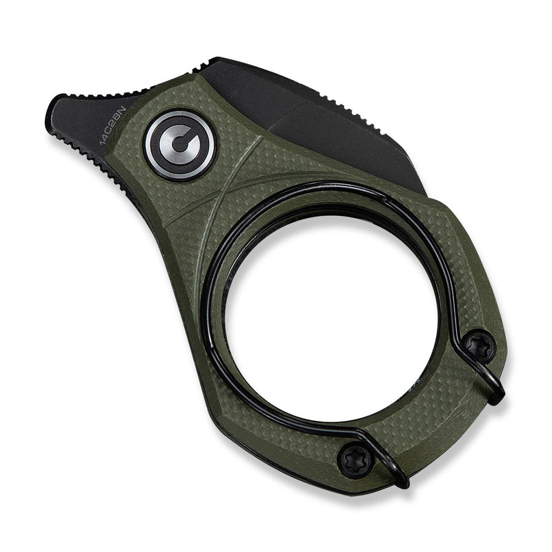 CIVIVI Pyrus Slip Joint Utility Knife OD Green G10 Handle (0.65" Black Stonewashed 14C28N Blade) C23038 - 4