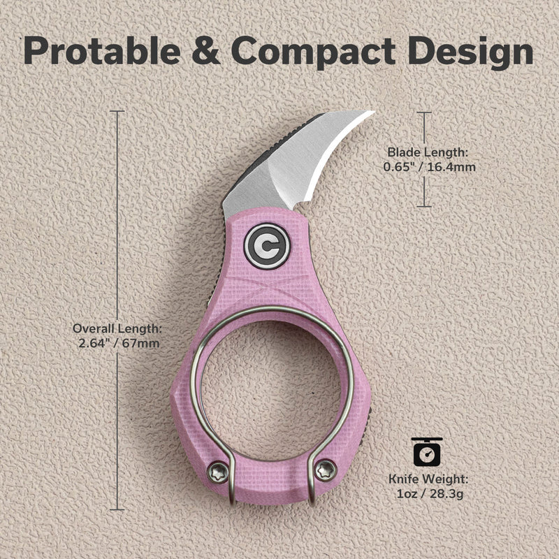 CIVIVI Pyrus Slip Joint Utility Knife Powder Pink G10 Handle (0.65