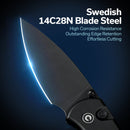 CIVIVI Qubit Button Lock & Thumb Stud Knife Aluminum Handle (2.98" 14C28N Blade) C22030E - 1 - CIVIVI