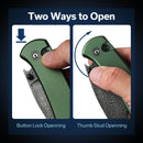 CIVIVI Qubit Button Lock & Thumb Stud Knife Aluminum Handle (2.98" Damascus Blade) C22030E - DS1 - CIVIVI