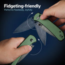 CIVIVI Qubit Button Lock & Thumb Stud Knife Aluminum Handle (2.98" Damascus Blade) C22030E - DS1 - CIVIVI