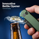 CIVIVI Qubit Button Lock & Thumb Stud Knife Aluminum Handle (2.98" Damascus Blade) C22030E - DS1 - CIVIVI