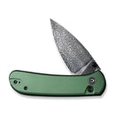 CIVIVI Qubit Button Lock & Thumb Stud Knife Aluminum Handle (2.98" Damascus Blade) C22030E - DS1 - CIVIVI