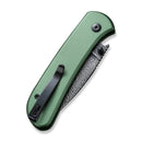 CIVIVI Qubit Button Lock & Thumb Stud Knife Aluminum Handle (2.98" Damascus Blade) C22030E - DS1 - CIVIVI