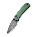 CIVIVI Qubit Button Lock & Thumb Stud Knife Aluminum Handle (2.98" Damascus Blade) C22030E - DS1 - CIVIVI