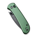 CIVIVI Qubit Button Lock & Thumb Stud Knife Aluminum Handle (2.98" Damascus Blade) C22030E - DS1 - CIVIVI