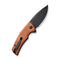 CIVIVI Regulatron Flipper Knife Guibourtia Wood Handle (2.98" Black Stonewashed Nitro-V Blade) C23006-3