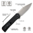 CIVIVI Relic Flipper Knife G10 Handle (3.48" Nitro - V Blade) C20077B - 1 - CIVIVI