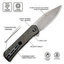 CIVIVI Relic Flipper Knife Micarta Handle (3.48" Nitro - V Blade) C20077B - 3 - CIVIVI