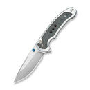 CIVIVI Reveal Flipper & Thumb Stud & Button Lock Knife Gray Aluminum Handle With Micarta Inlay (3.37"" Satin Finished 14C28N Blade) C25108 Sample1 - CIVIVI