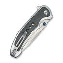 CIVIVI Reveal Flipper & Thumb Stud & Button Lock Knife Gray Aluminum Handle With Micarta Inlay (3.37"" Satin Finished 14C28N Blade) C25108 Sample1 - CIVIVI