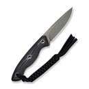 CIVIVI Rhexen Black & Gray G10 Contoured Handle (3.09" Gray Stonewashed 14C28N Blade) C25065 Sample1, With 1PC Black Lanyard, Black Kydex Sheath & T - Clip - CIVIVI