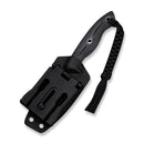 CIVIVI Rhexen Black & Gray G10 Contoured Handle (3.09" Gray Stonewashed 14C28N Blade) C25065 Sample1, With 1PC Black Lanyard, Black Kydex Sheath & T - Clip - CIVIVI