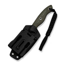 CIVIVI Rhexen Tan & OD Green G10 Contoured Handle (3.09" Black Stonewashed 14C28N Blade) C25065 Sample2, With 1PC Black Lanyard, Black Kydex Sheath & T - Clip - CIVIVI