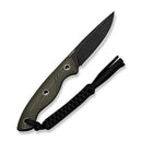 CIVIVI Rhexen Tan & OD Green G10 Contoured Handle (3.09" Black Stonewashed 14C28N Blade) C25065 Sample2, With 1PC Black Lanyard, Black Kydex Sheath & T - Clip - CIVIVI