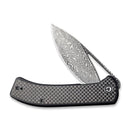 CIVIVI Riffle Flipper & Thumb Hole Knife Carbon Fiber & G10 Handle (3.46" Damascus Blade) C2024DS - 1 - CIVIVI