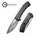 CIVIVI Riffle Flipper & Thumb Hole Knife Carbon Fiber & G10 Handle (3.46" Damascus Blade) C2024DS - 1 - CIVIVI