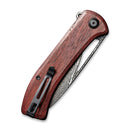 CIVIVI Riffle Flipper & Thumb Hole Knife Wood Handle (3.46" Damascus Blade) C2024DS - 2 - CIVIVI