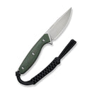 CIVIVI Riftedge Fixed Blade Knife Green Canvas Micarta Handle (3.01" Stonewashed 14C28N Blade) C25050 Sample1, With 1PC Black Lanyard, Black Kydex Sheath & T - Clip