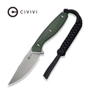 CIVIVI Riftedge Fixed Blade Knife Green Canvas Micarta Handle (3.01" Stonewashed 14C28N Blade) C25050 Sample1, With 1PC Black Lanyard, Black Kydex Sheath & T - Clip