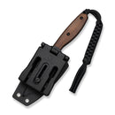 CIVIVI Riftedge Fixed Blade Knife Iron Wood Handle (3.01" Black Stonewashed 14C28N Blade) C25050 Sample2, With 1PC Black Lanyard, Black Kydex Sheath & T - Clip