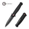 CIVIVI RS71 Flipper & Thumb Stud Knife Milled Black G10 Handle (4" Black Stonewashed Nitro-V Blade) C23025-2