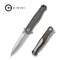 CIVIVI RS71 Flipper & Thumb Stud Knife Milled Ivory / Black G10 Handle (4" Satin Finished Nitro-V Blade) C23025-1
