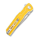 CIVIVI Rushline Flipper & Thumb Stud Knife Yellow & White G10 Handle (3.62" Stonewashed 14C28N Blade) C25048B Sample1