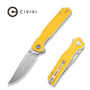 CIVIVI Rushline Flipper & Thumb Stud Knife Yellow & White G10 Handle (3.62" Stonewashed 14C28N Blade) C25048B Sample1