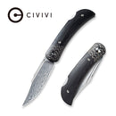 CIVIVI Rustic Gent Lock Back Knife G10 & Carbon Fiber Handle (2.97" Damascus Blade) C914DS - 1 - CIVIVI
