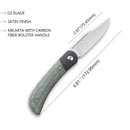 CIVIVI Rustic Gent Lock Back Knife Micarta & Carbon Fiber Handle (2.97" D2 Blade) C914B - CIVIVI