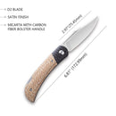 CIVIVI Rustic Gent Lock Back Knife Micarta & Carbon Fiber Handle (2.97" D2 Blade) C914C - CIVIVI