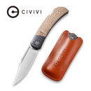 CIVIVI Rustic Gent Lock Back Knife Micarta & Carbon Fiber Handle (2.97" D2 Blade) C914C - CIVIVI