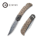 CIVIVI Rustic Gent Lock Back Knife Micarta & Carbon Fiber Handle (2.97" Damascus Blade) C914DS - 2 - CIVIVI