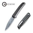CIVIVI Savant Flipper Knife Stainless Steel & G10 & Carbon Fiber Handle (3.47" Damascus Blade) C20063B - DS1 - CIVIVI