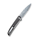 CIVIVI Savant Flipper Knife Stainless Steel & G10 & Carbon Fiber Handle (3.47" Damascus Blade) C20063B - DS1 - CIVIVI