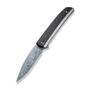 CIVIVI Savant Flipper Knife Stainless Steel & G10 & Carbon Fiber Handle (3.47" Damascus Blade) C20063B - DS1 - CIVIVI