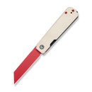 CIVIVI Scarlet Sendy Flipper Knife Ivory G10 Handle Includes 1PC Steel Tweezers & Toothpick In The Handle (2.74"" Red Painted Nitro - V Blade) C26011 Sample1 - CIVIVI