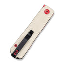 CIVIVI Scarlet Sendy Flipper Knife Ivory G10 Handle Includes 1PC Steel Tweezers & Toothpick In The Handle (2.74"" Red Painted Nitro - V Blade) C26011 Sample1 - CIVIVI