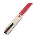 CIVIVI Scarlet Sendy Flipper Knife Ivory G10 Handle Includes 1PC Steel Tweezers & Toothpick In The Handle (2.74"" Red Painted Nitro - V Blade) C26011 Sample1 - CIVIVI